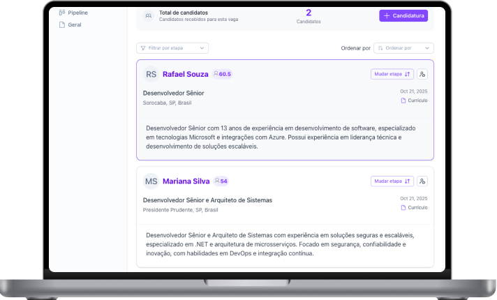 Gestão de candidatos