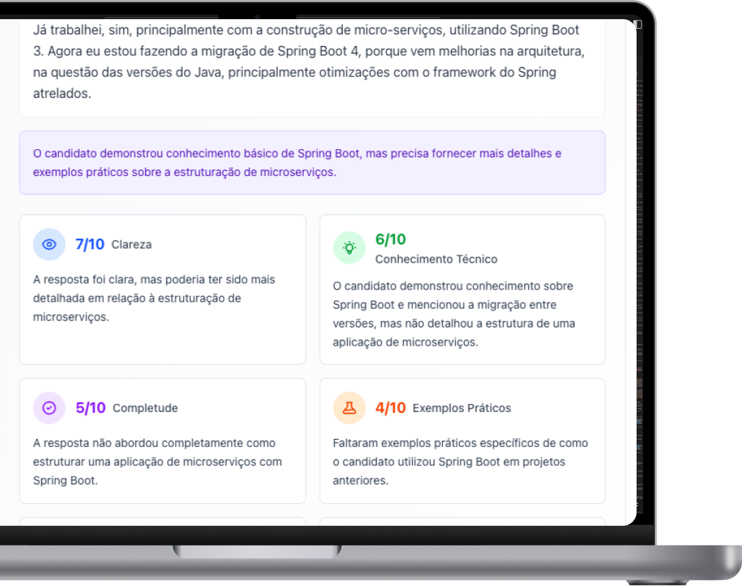 Análise da entrevista com IA
